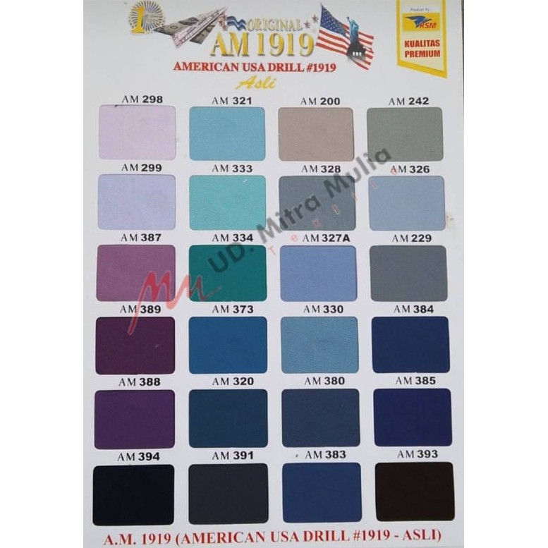 Kain American Drill meteran bahan kain seragam American 1919 Original KATALOG BAG II