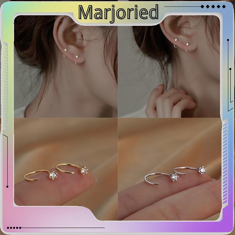 Anting Zirkon Temperamen Fashion Wanita Tidur Gratis Melepas Anting-Anting Trendi Yang Indah-MJD