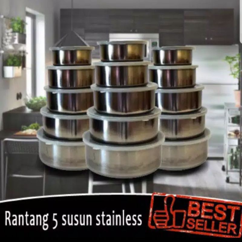 Rantang Stainless Steel 1 set 5 pcs