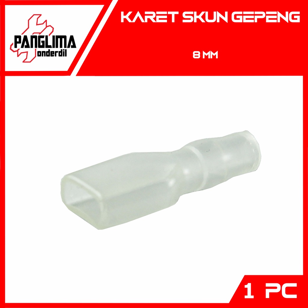 Karet Terminal Gepeng-Pipih 8 mm Kondom-Condom-Pelindung-Cover Skun-Sekun-Isolator Female-Bikang-Cewe-Jalu-Male-Laki-Cowo