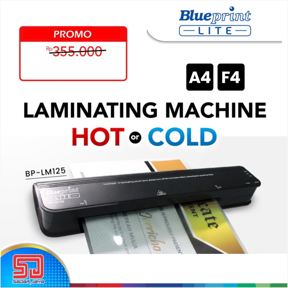 Blueprint LM125 Mesin Laminating Hot and Cold Laminating Machine A4 F4