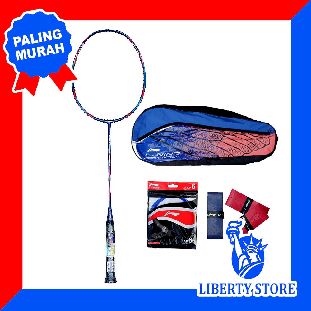 Raket Badminton ORIGINAL LINING Super Series SS 68 G7 + TAS + GRIP + SENAR