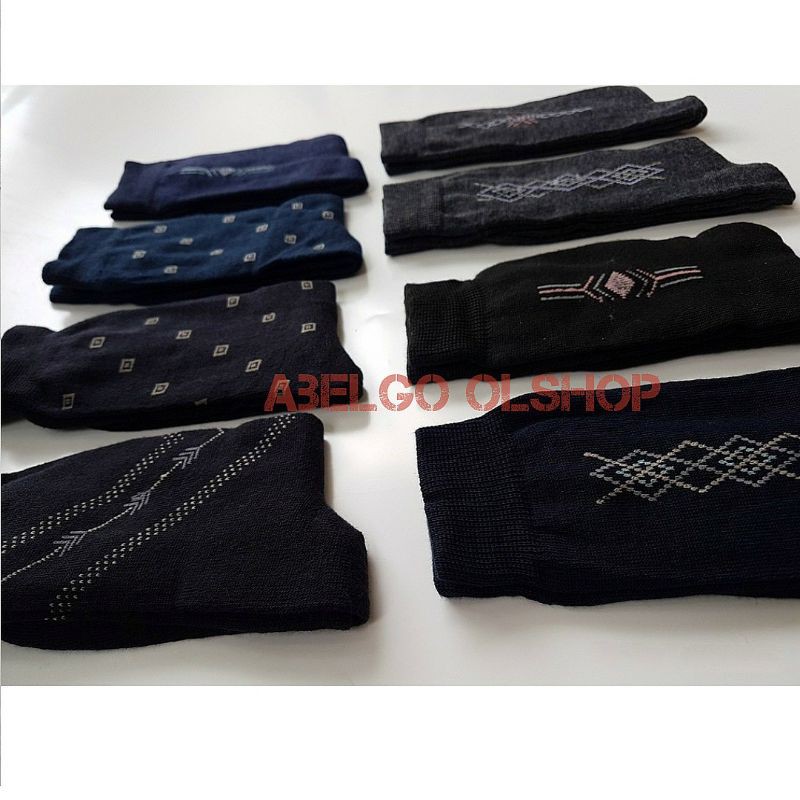 12 pasang- kaos kaki kantor motif casual panjang/lusinan kaos kaki casual panjang