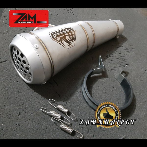 Knalpot R9 H2 Jaring New Titanium Sandblast Silincer Only atau Tabung Saja