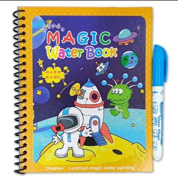 Magic Water Book Mainan Buku Mewarnai Anak Dengan pena Air - Magicbook