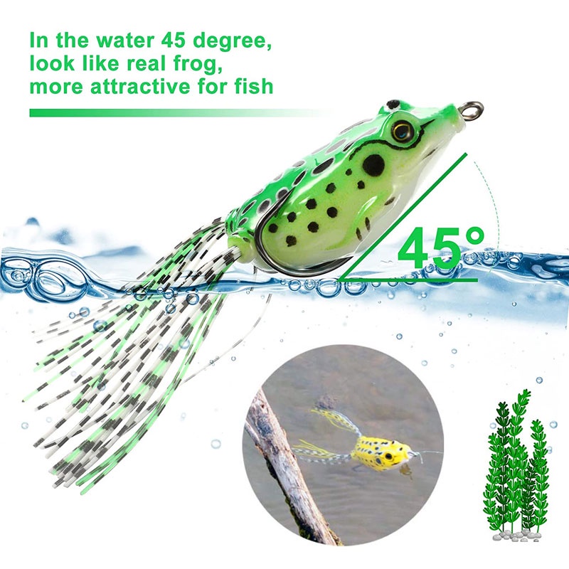 1Pcs 8g/5cm Soft Umpan Pancing Frog Fishing Lure Swimbait dengan Kail Ganda Bentuk Kodok Buatan