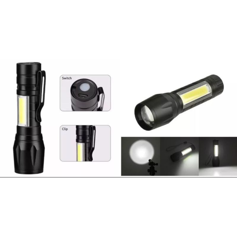 lampu senter mini charger