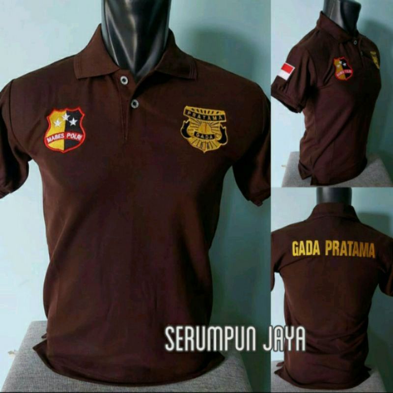 KAOS GADA PRATAMA COKLAT - KAOS KERAH GADA PRATAMA FULL BORDIR