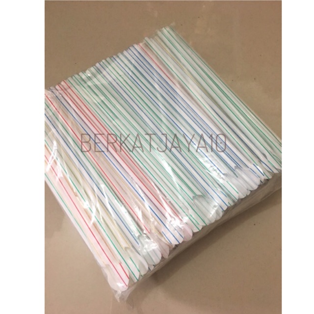 Sedotan sendok warna warni isi 200 pcs