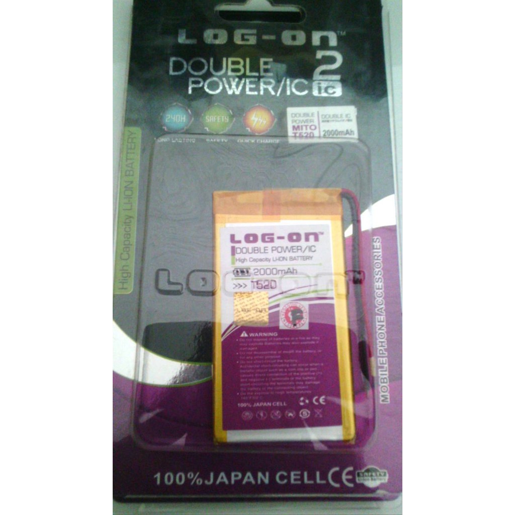 Batre Baterai Double Power IC Log-On MITO T520 KBL