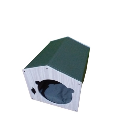 KANDANG KUCING LUCU MAHAR MURAH UKURAN CUKUP BESAR BAHAN KAYU MULTIFLEK BONUS BANTAL UKURAN XL JUMBO-4