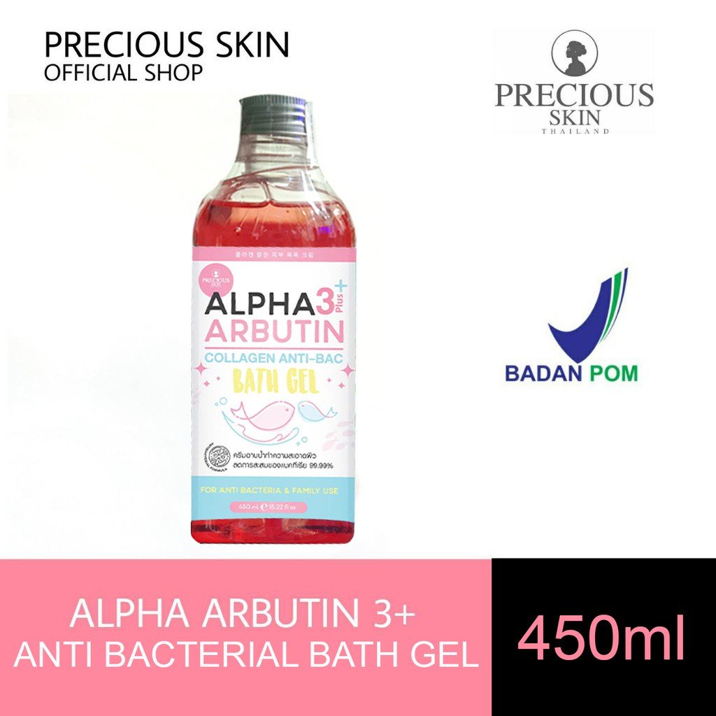 Alpha Arbutin Collagen Anti Bacterial Bath Gel Soap Sabun Cair 4 Original BPOM