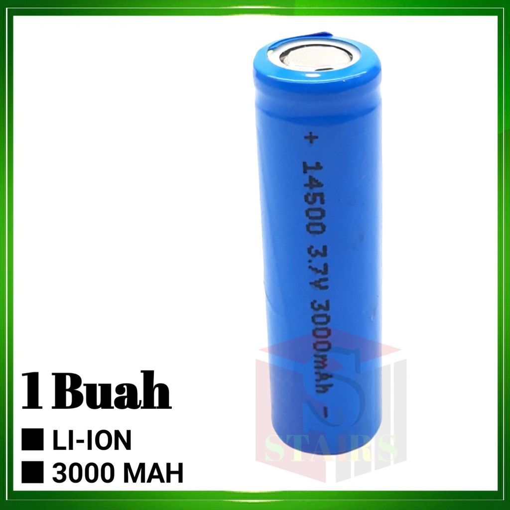 Baterai 14500 Cas/Charger Li-ION 3.7V - 3000mAh