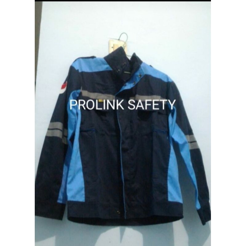 SEMI JAKET SERAGAM BAJU SAFETY NAVY DONGKER BIRU TOSKA