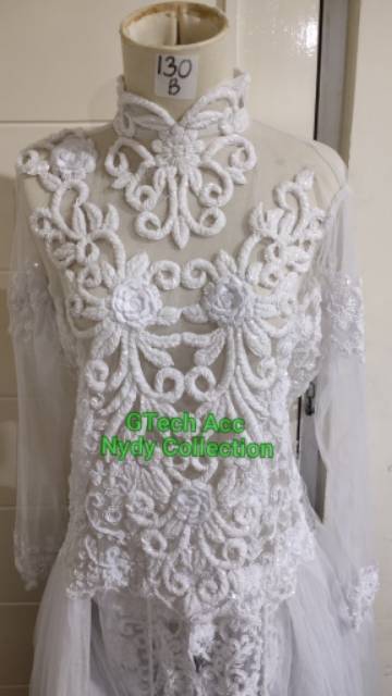 Jumbo Kebaya Akad Putih Double Tille Full Payet Jumbo