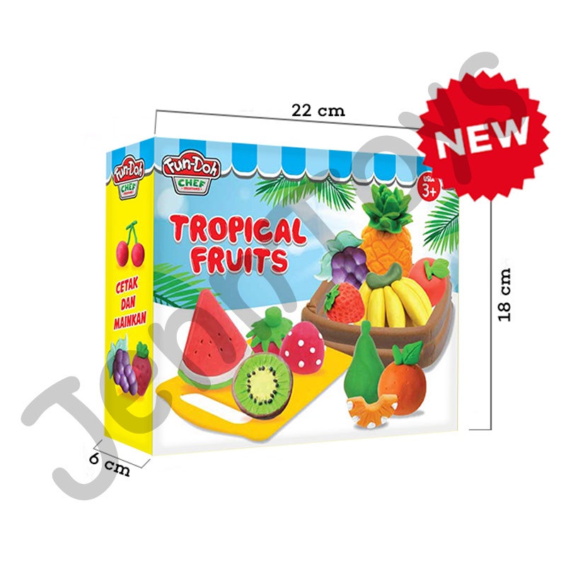 JennToys - Mainan Anak Fundoh Mainan Set Fun Doh Mainan anak perempuan Dough - FD TROPICAL FRUIT