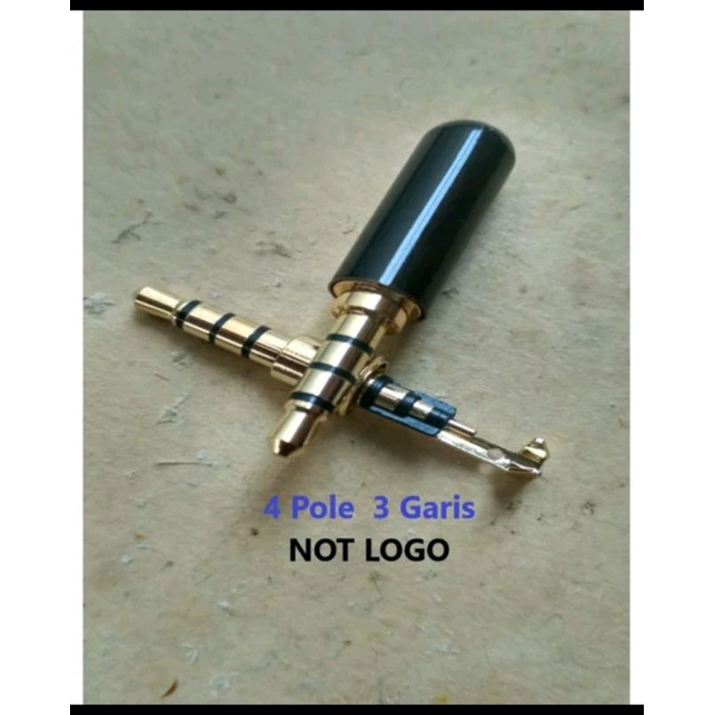 4 Pole jack 3.5 mm Not logo jack 3 garis