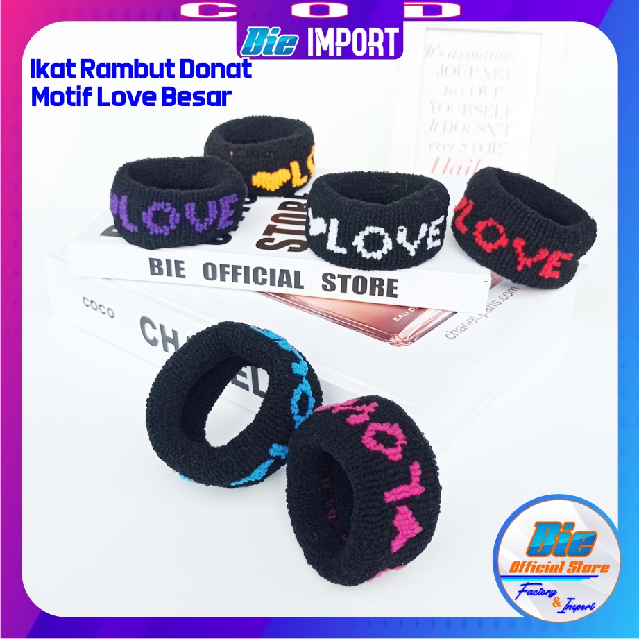 Ikat Rambut Donat Love Size Besar Impor Best Seller