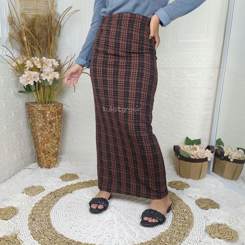 ROK SPAN TARTAN PANJANG/ROK SPAN KOTAK-KOTAK SIZE JUMBO/ROK SPAN TARTAN KOREAN STYLE SIZE S SAMPAI XXXL