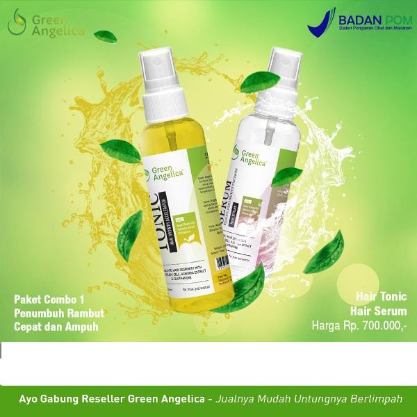 Perawatan rambut menipis parah & ampuh mengurangi kerontokan  Paket Combo 1 Green angelica