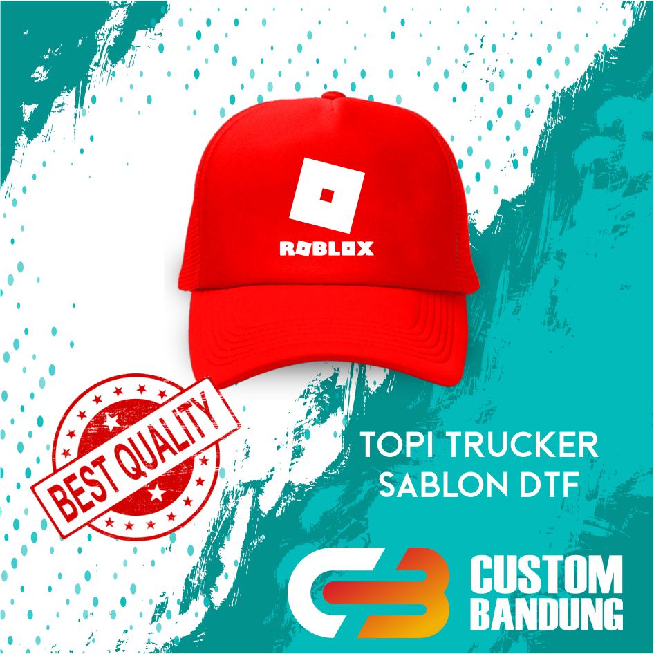 Topi Trucker  ROBLOX   Pria Wanita Topi Jaring Aura Jala Trucker Cap Bisa Tulis Nama Bisa COD Original High Premium Quality