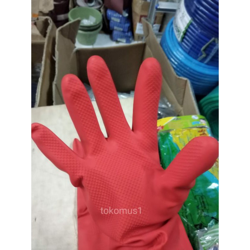 SARUNG TANGAN KARET CUCI PIRING /GLOVE LATEX SAFETY HAND WORK STERILL ANTI SLIP-IGM