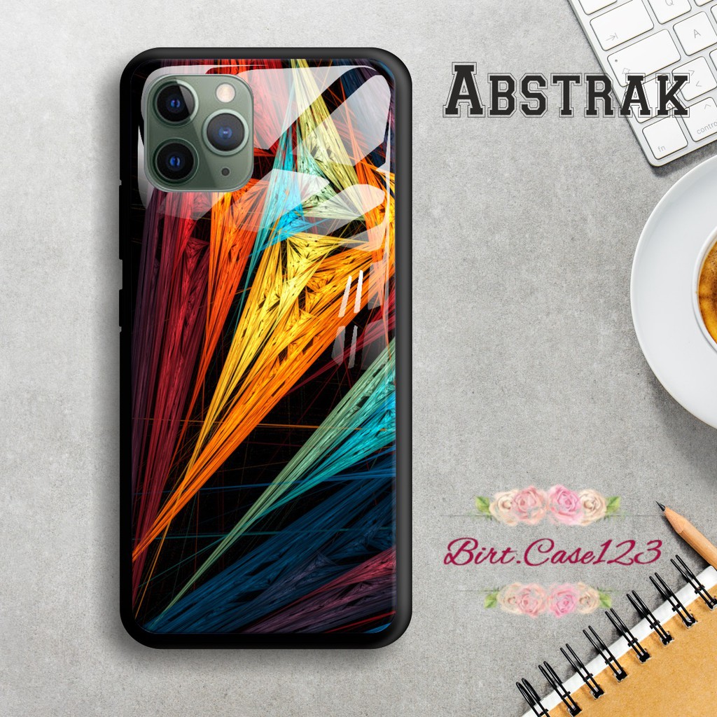 Back case glass ABSTRAK Oppo A3s A1k A5 A9 2020 A7 F9 A5s A31 A52 a53 A92 A37 A57 A59 A71 A83 BC1366