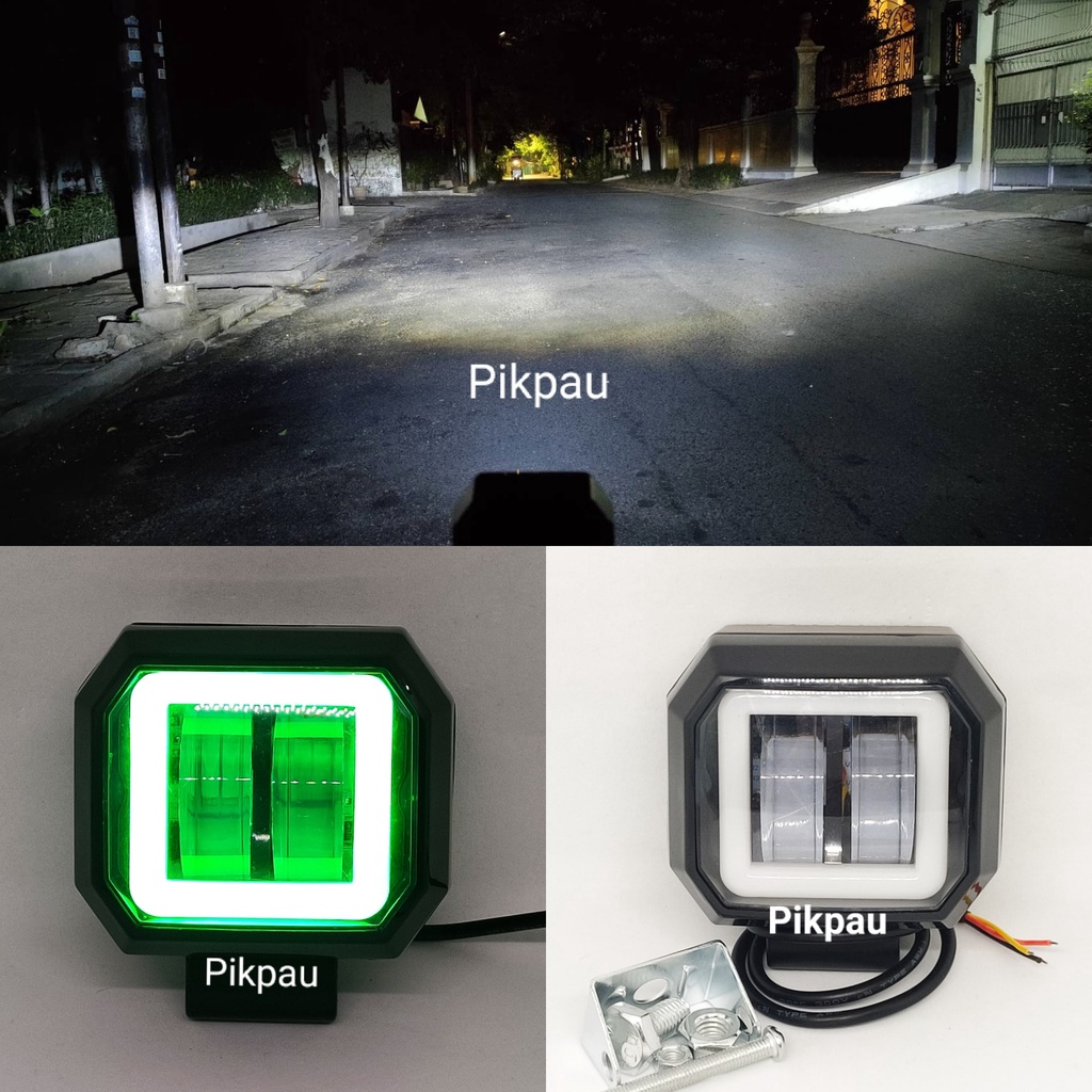 Lampu Tembak Sorot 4D CWL LED Kotak 2 Mata Lensa Sinar Putih ring Kotak 4 warna 20 Watt Dijamin Terang