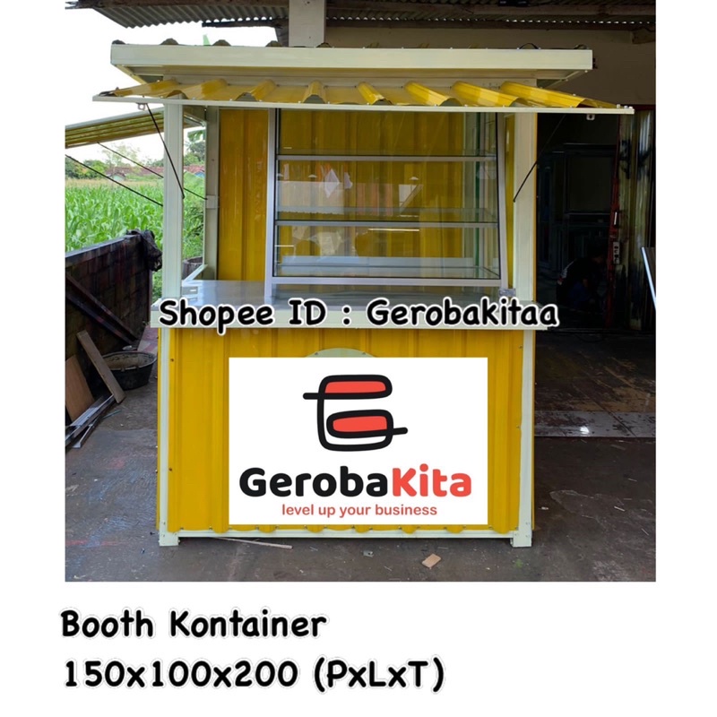 Booth Container etalase kaca / gerobak etalase / booth kontainer etalase kaca susun