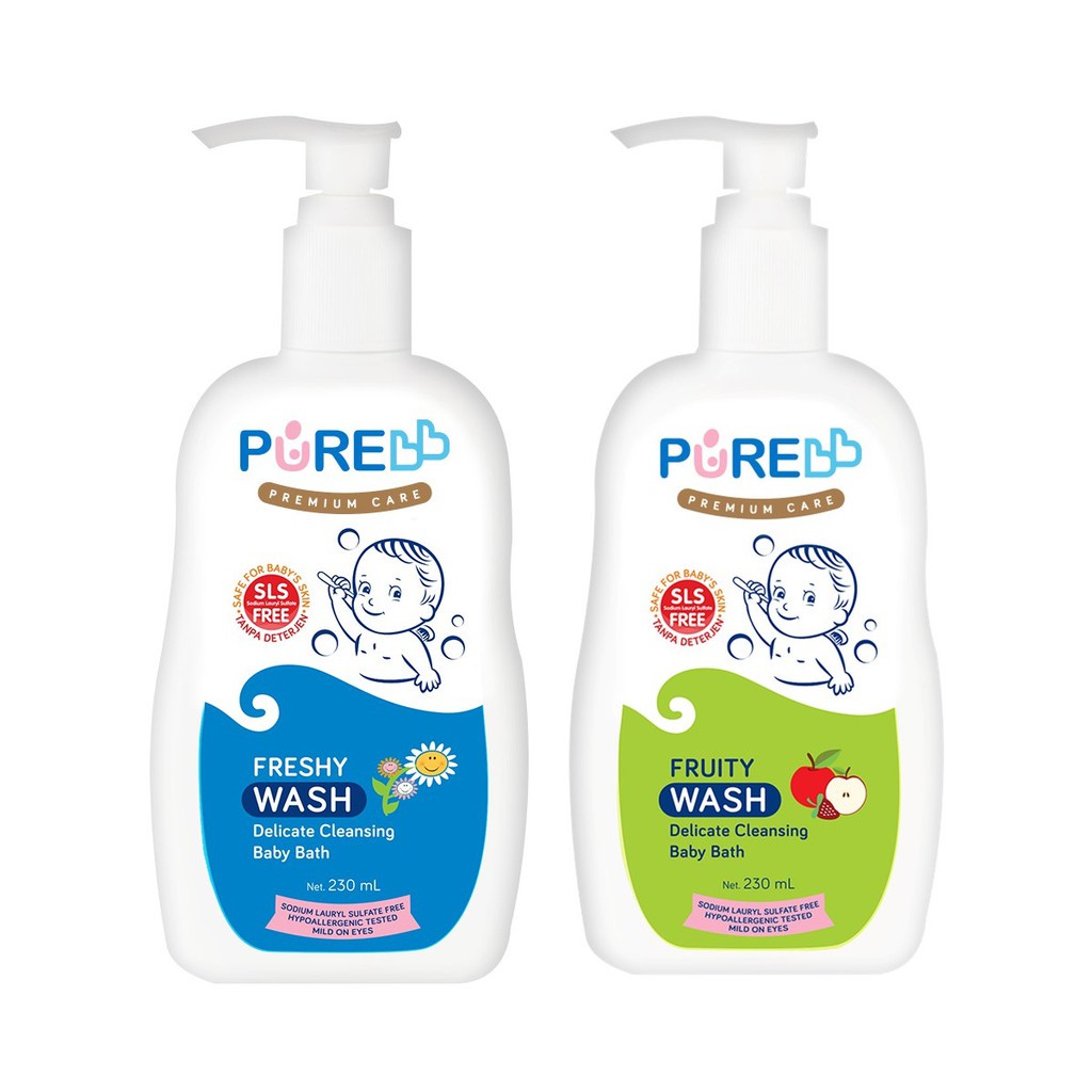 PURE BB BABY Wash 2 in 1 Bath 2 Fruity &amp; Freshy / Sabun Bayi / Perawatan kulit Bayi / Sabun Mandi / Peralatan Mandi Bayi / Perlindungan Kulit Bayi / Perawatan Rambut Bayi / Shampoo Bayi / Sabun Shampoo Mandi Bayi