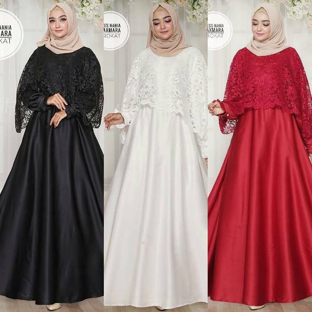 COD Dres Pesta  Maxi Nania 3 warna