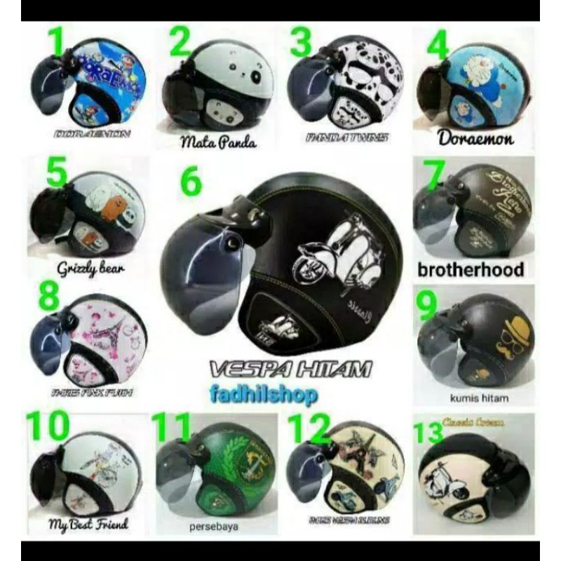 helm bogo dewasa +  kaca bogo cembung
