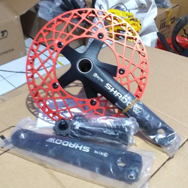- ON SALE SPAREPART SEPEDA- CRANK SEPEDA LIPAT 53T HOLOTEC 2 - CRANK SYTE SHADOW 53T RED ,KOMPONEN