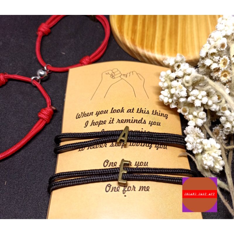 (PARACORD) GELANG COUPLE MAGNET TALI PARACORD GELANG INISIAL MAGNET GELANG COUPLE
