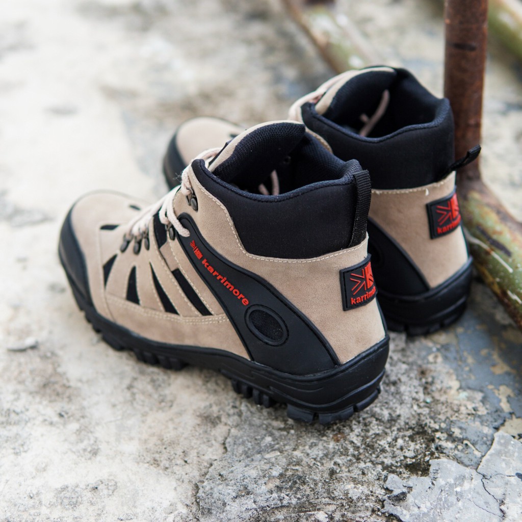 Sepatu Hiking Boot Pria Karrimor High Olahraga Mendaki Gunung Outdoor Termurah Cream