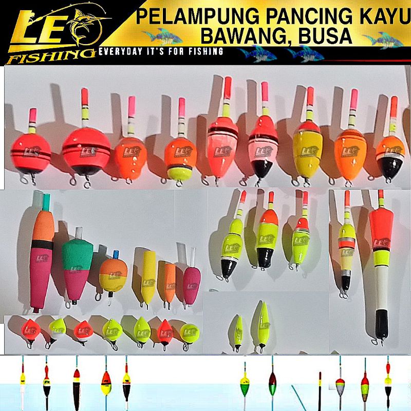 PELAMPUNG / KIMPUL / KAMBANGAN PANCING MURAH BAHAN BUSA/SPON DAN KAYU