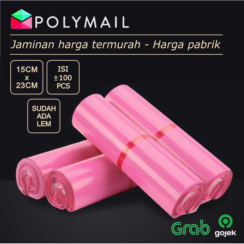 

POLYMAILER 100PCS 15x23CM PINK SEMI GLOSSY PLASTIK POLYMAILER PINK