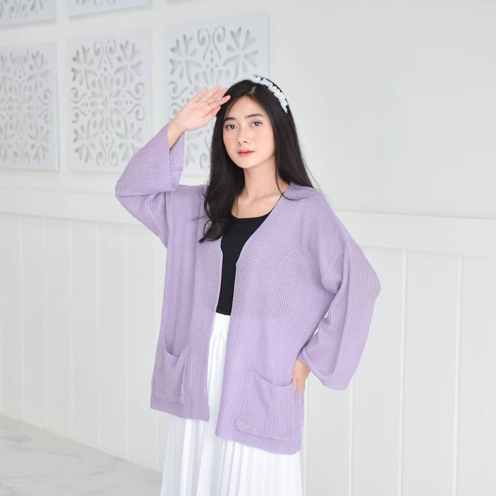 LOOCY CARDY 12 GET / Kardigan Rajut Oversize / Cardie Outher / Loocy Pocket Cardie 12 Get /  Kardigan Rajut Rajut Wanita-5