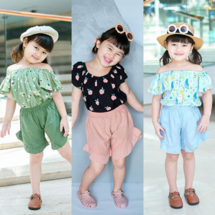 Setelan Pendek Fashion Girl Amora Smilee 1-5 Tahun CBKS SO