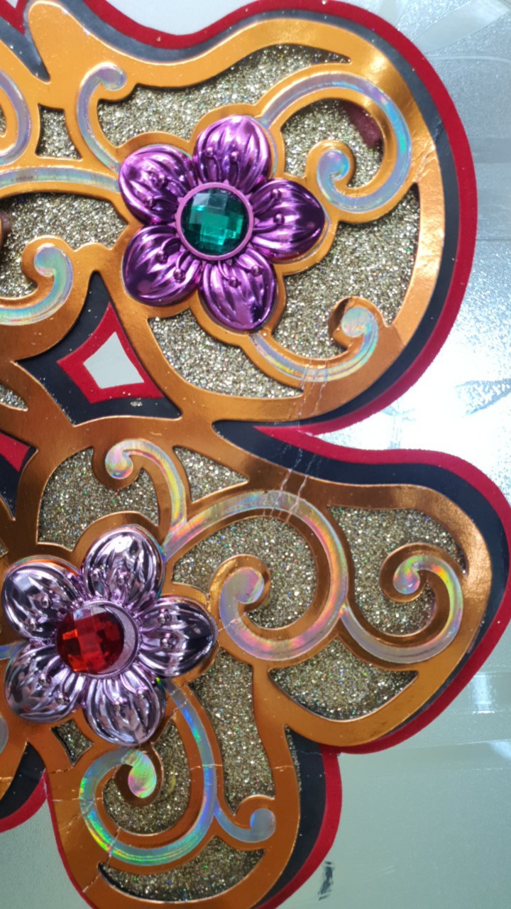 Tempelan Stiker Imlek Sincia Hiasan Dekorasi Rumah Fuk Hoki Bunga