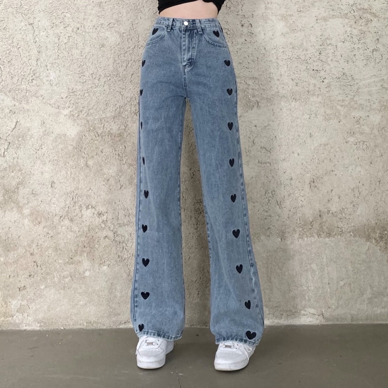 JEANS IMPORT HIGHWAIST PANTS CELANA DENIM BAGGY LOOSE HW CULLOTE KULOT WANITA CEWEK MX818