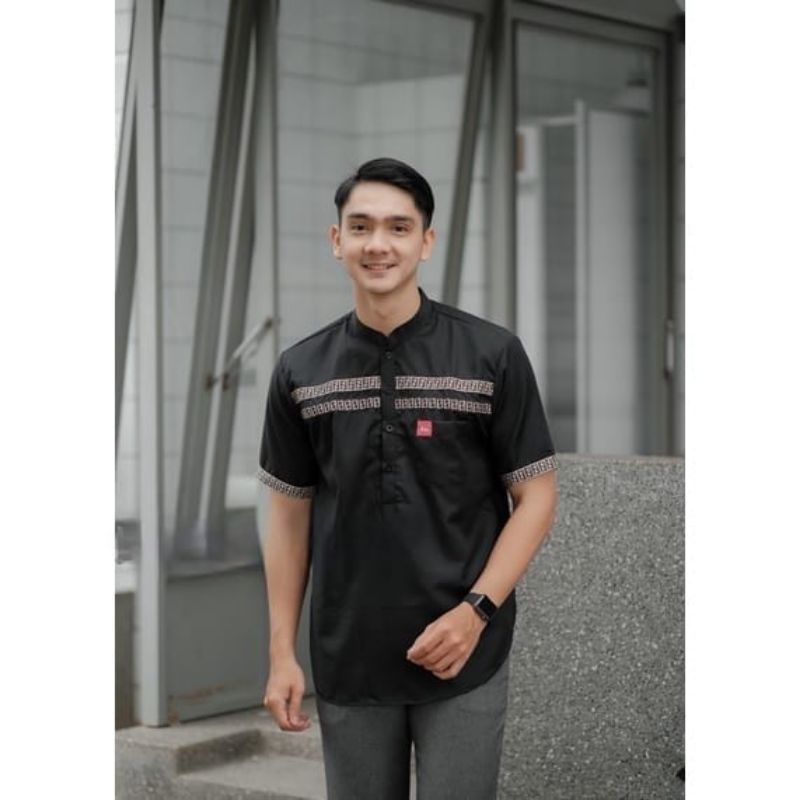 Baju koko kurta ff dewasa lengan pendek/baju muslim pria