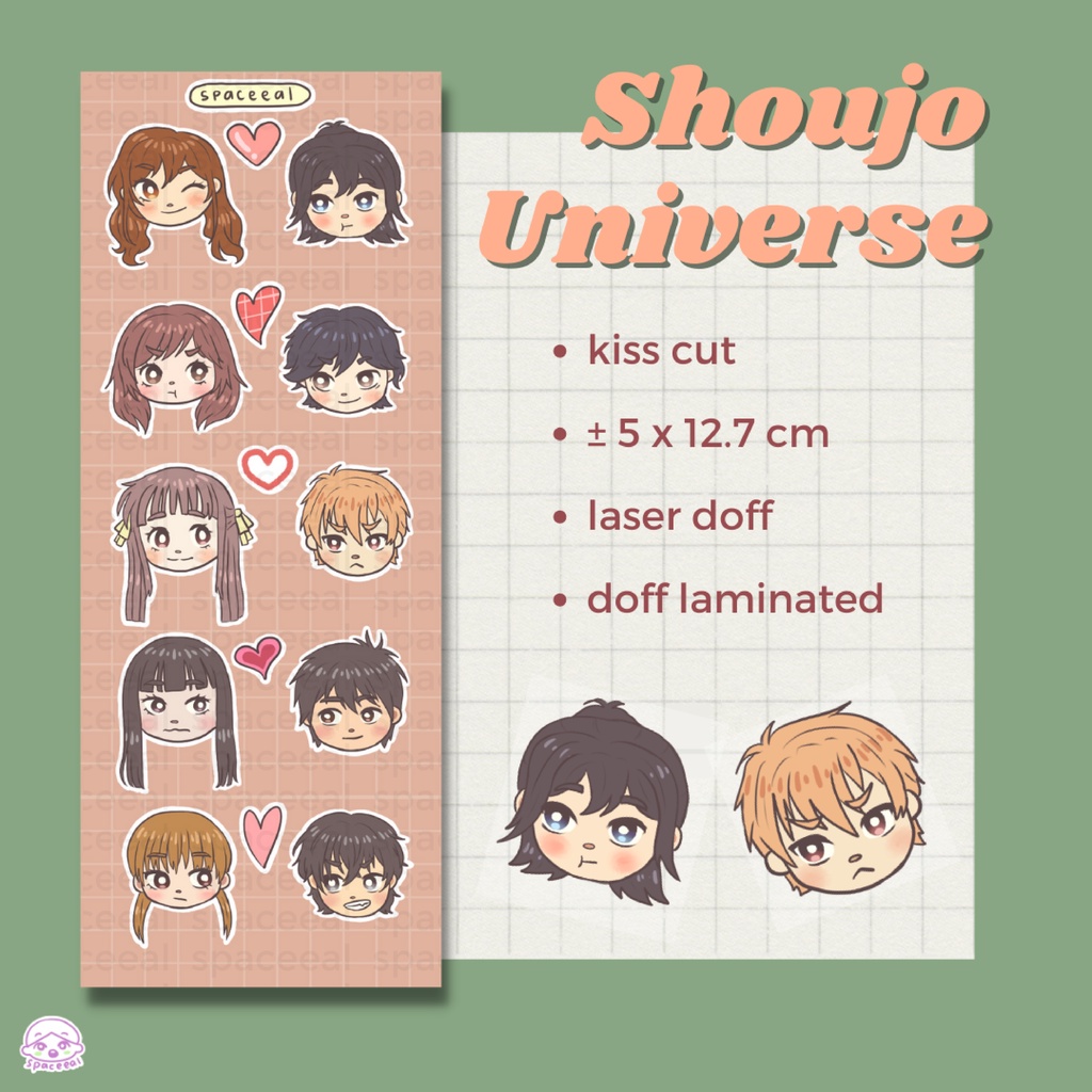 

Shoujo Anime Manga Sticker Sheet - spaceeal