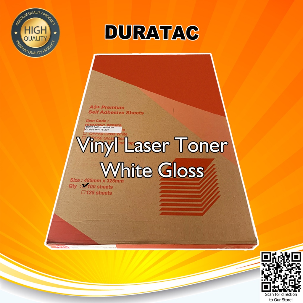 DURATAC - Sticker Vinyl PP Film Digital Print Laser Toner A3+ Stiker Label Kemasan Anti Air - Pack