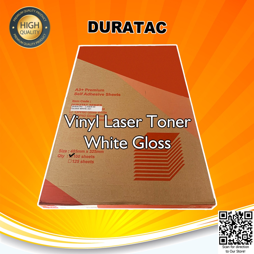 DURATAC - Sticker Vinyl PP Film Digital Print Laser Toner A3+ Stiker Label Kemasan Anti Air - Repack 25