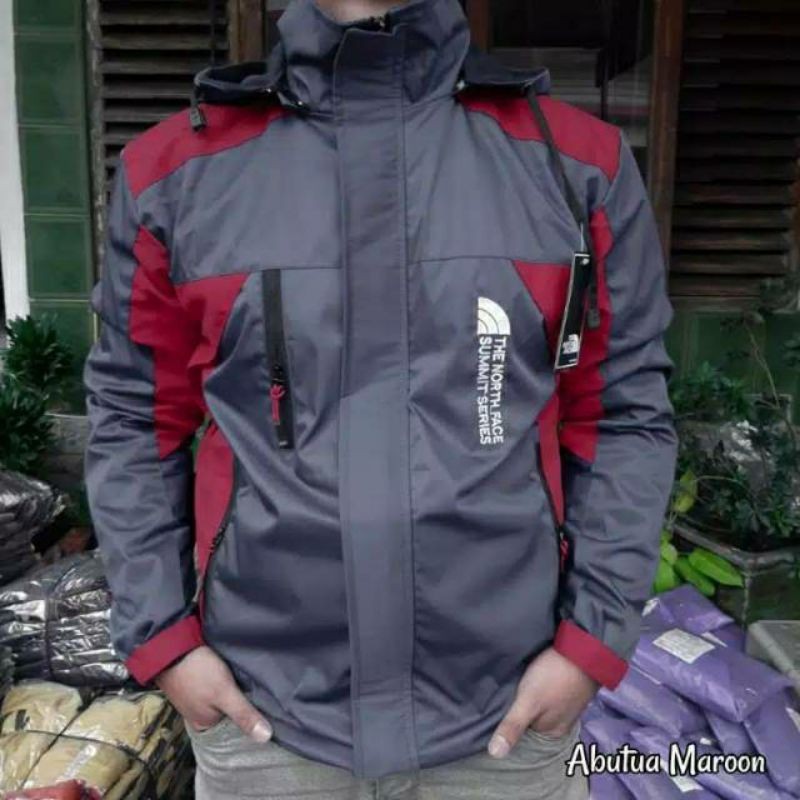 (BISA COD) Jaket Summit Jaket Muncak Jaket Outdoor Murah Jaket Gunung Jaket Waterproof Anti Air-TNF ABU - MAROON