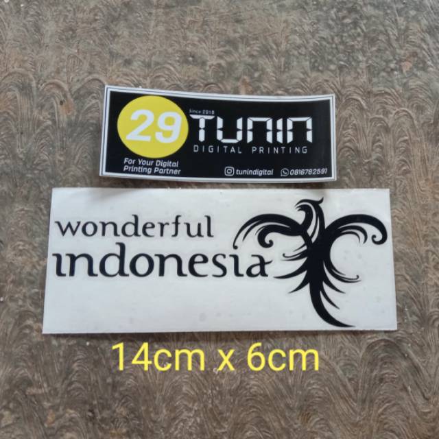 

Cutting Sticker Stiker Wonderful Indonesia Satu Warna Oracal Custome