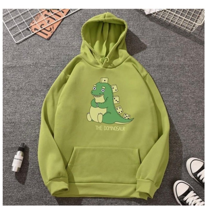 HOODIE WANITA DOMINOSAUR FLEECE TEBAL PREMIUM TERBARU,