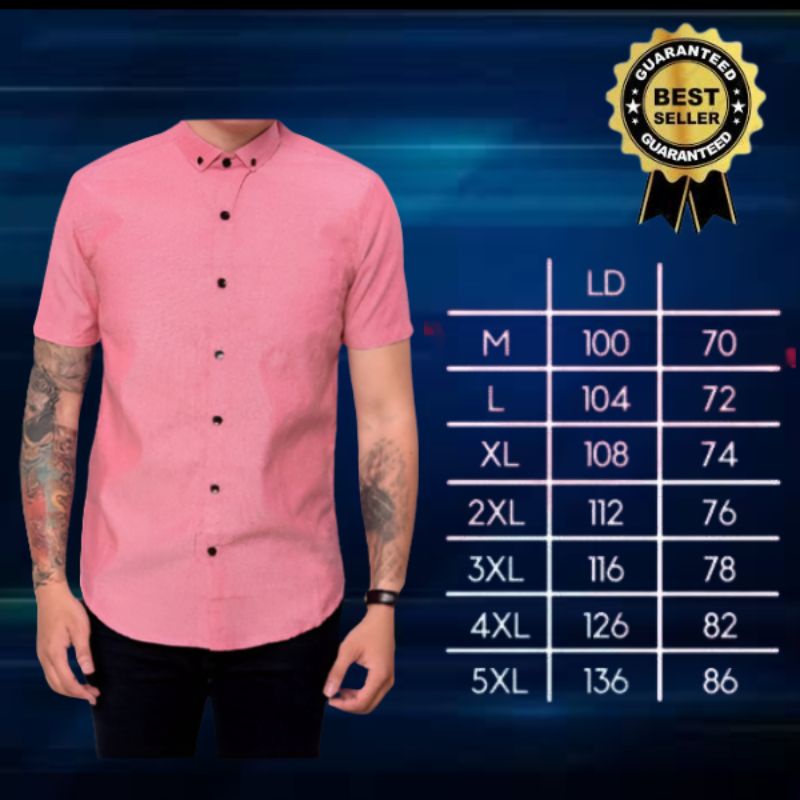 Kemeja Pink Cowok Kemeja Motif Pria Polos Pendek Kameja Pria 2022 Hem Distro Keren Kemeja 5XL  Super