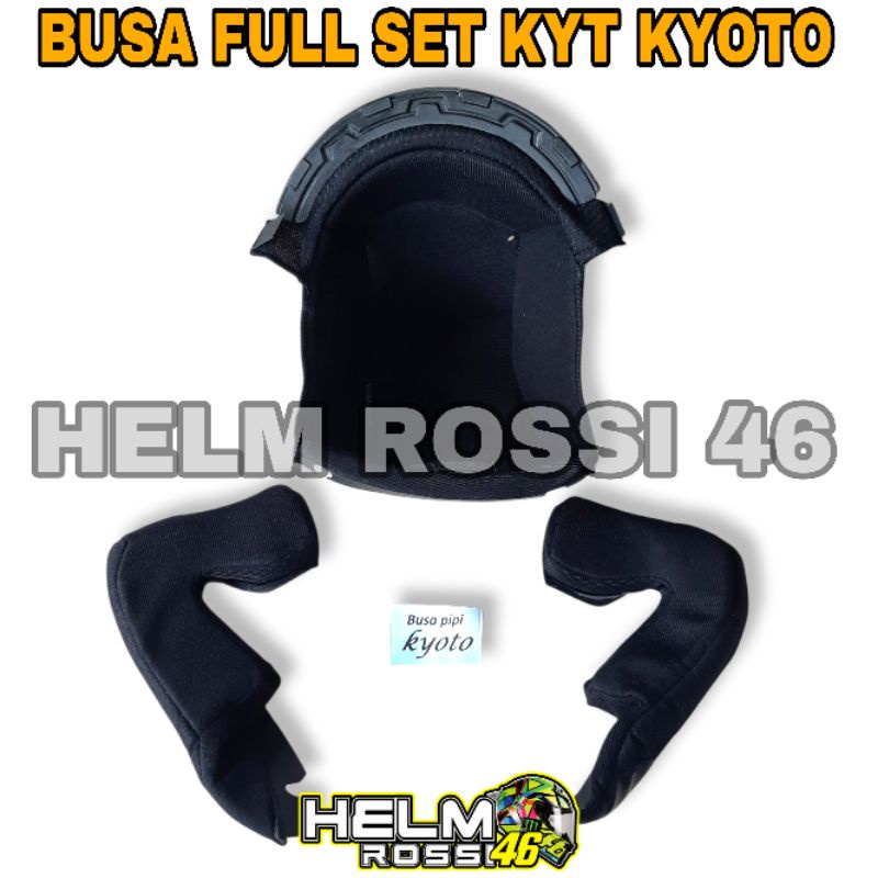 Busa Helm KYT KYOTO Solid R Full Set - Busa Pipi Cheek Pad Crown Pad Premium Satu Paket Fullset